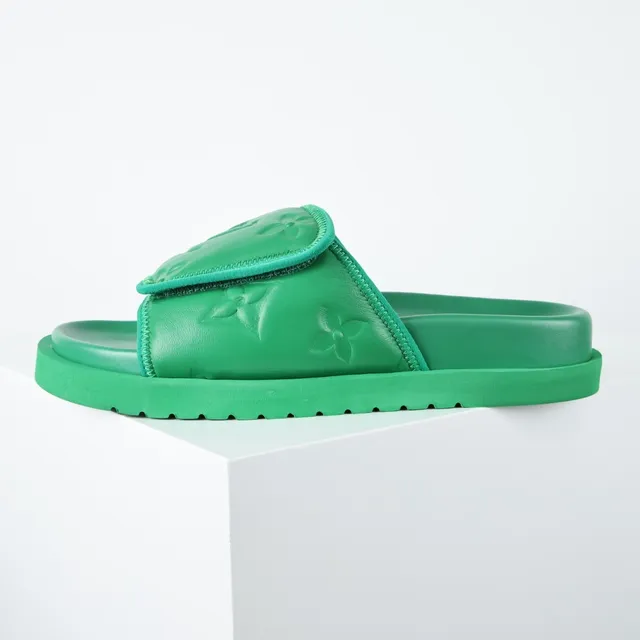 Louis Vuitton Run Away Green Monogram Slipper 9