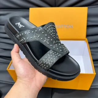 Louis Vuitton Run Away Studded Monogram Black Casual Sandals