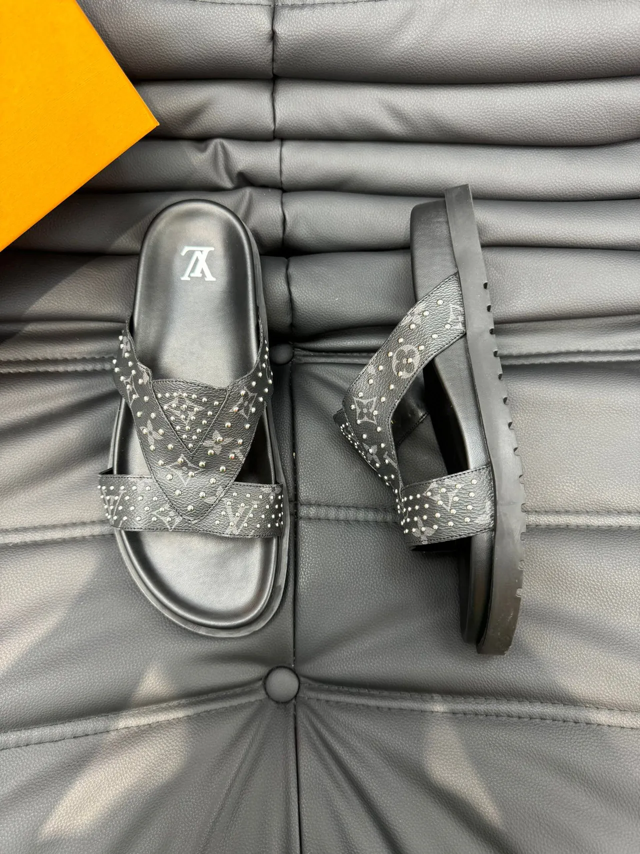 Louis Vuitton Run Away Studded Monogram Black Casual Sandals 3