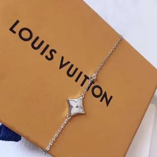 Louis Vuitton سوار سلسلة فضي أبيض كواترفويل