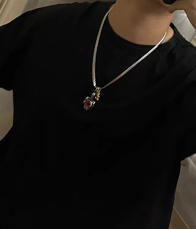 Louis Vuitton Skull and Red Eye Charm Necklace 7