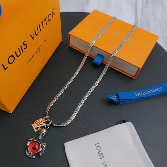 Louis Vuitton Skull and Red Eye Charm Necklace 8