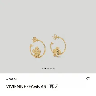 Louis Vuitton Vivienne ginasta tom dourado floral aros
