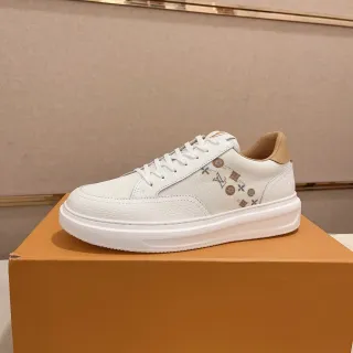 Louis Vuitton Zapatillas Lifestyle Blancas Beige Low-Top Suela Plataforma