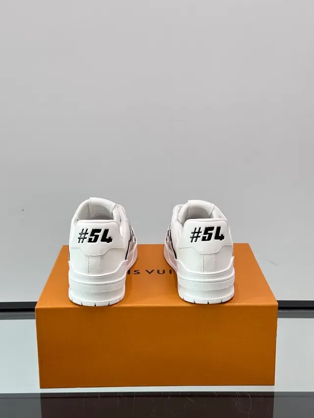 Louis Vuitton White Black Monogram-Printed Sculpted Midsole Lifestyle Sneakers 3