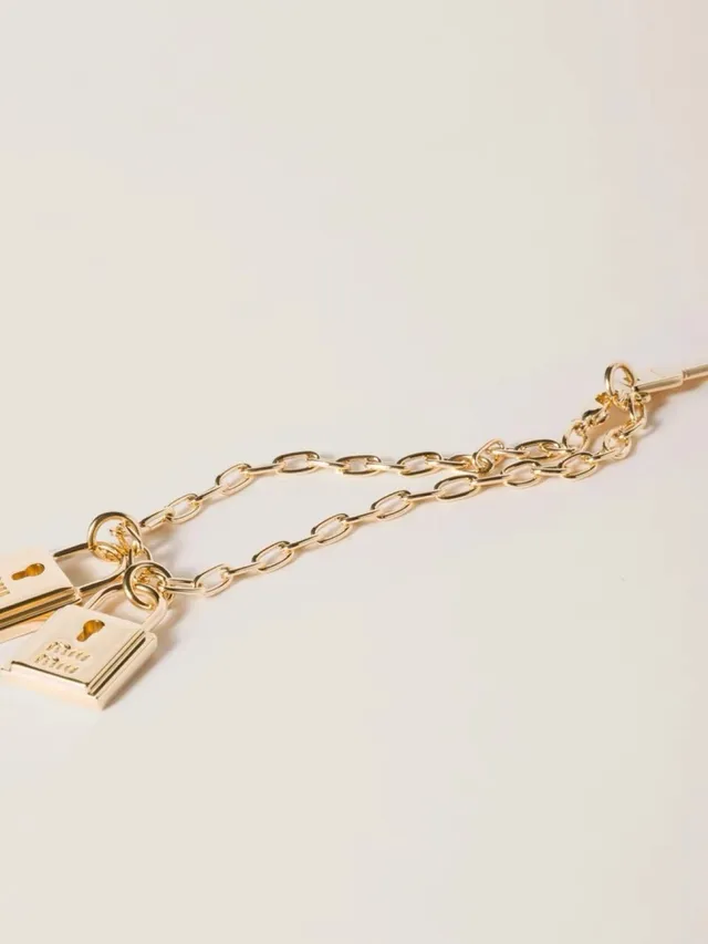 Miu Miu Gold-Tone Dual Padlock Charm Bracelet 5