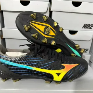 Mizuno Black Multicolor Knit Upper Gradient Color Accents Firm-Ground Soccer Shoes