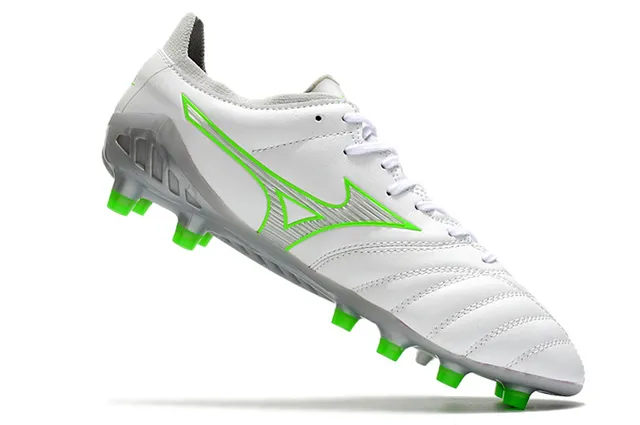 Mizuno Morelia Neo blanc et vert néon chaussures de football pour terrain ferme 2