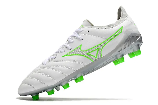 Mizuno Morelia Neo blanc et vert néon chaussures de football pour terrain ferme 3