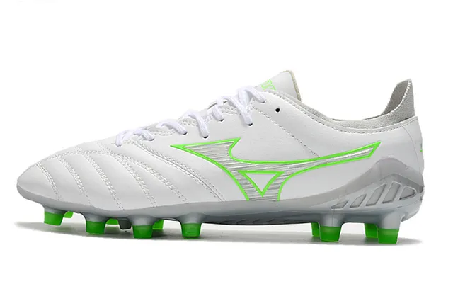 Mizuno Morelia Neo blanc et vert néon chaussures de football pour terrain ferme 7
