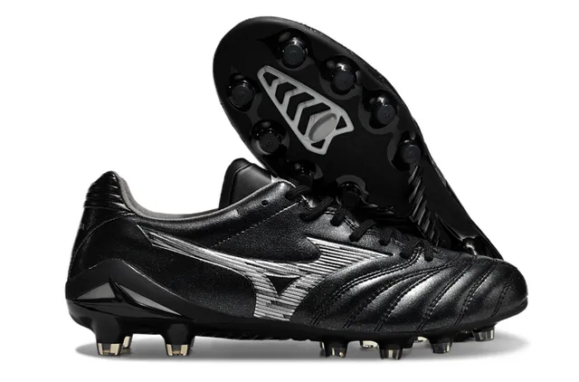 Mizuno أحمر أبيض جلد صناعي معدني مبطن فامب أرضية صلبة أحذية كرة القدم 3