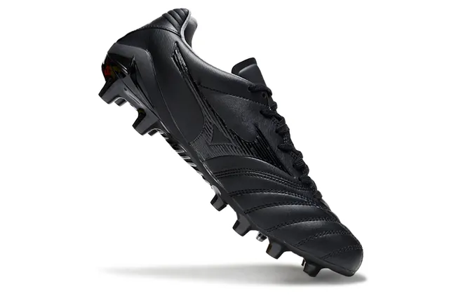 Mizuno أحمر أبيض جلد صناعي معدني مبطن فامب أرضية صلبة أحذية كرة القدم 20