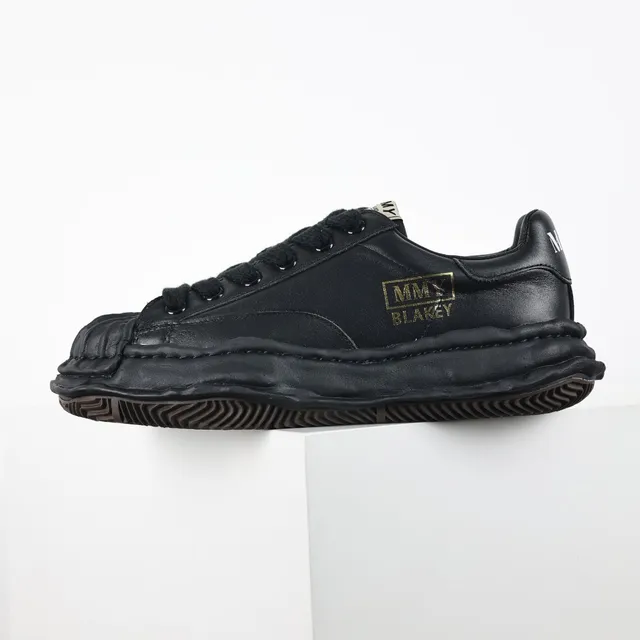 MM6 Maison Margiela Black Brown Wrinkled Leather Toe Cap Layered Stitched Sole Lifestyle Sneakers 9