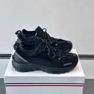 Moncler Grenoble Black Hiking-Inspired Knit Collar Lifestyle Sneakers