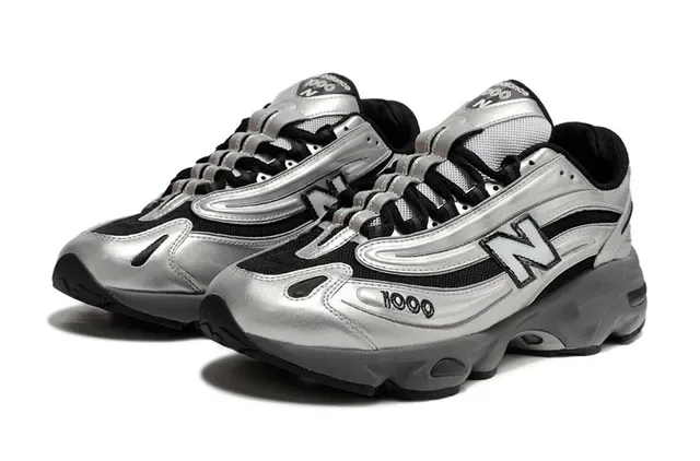New Balance 1000 Plata Metálica Negra Zapatillas Chunky 2