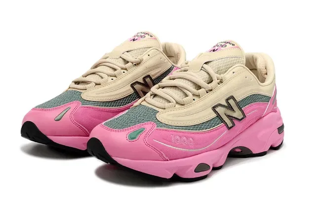 New Balance 1000 وردي وبيج سنيكرز تشانكي 2