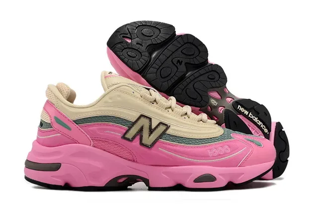 New Balance 1000 وردي وبيج سنيكرز تشانكي 4