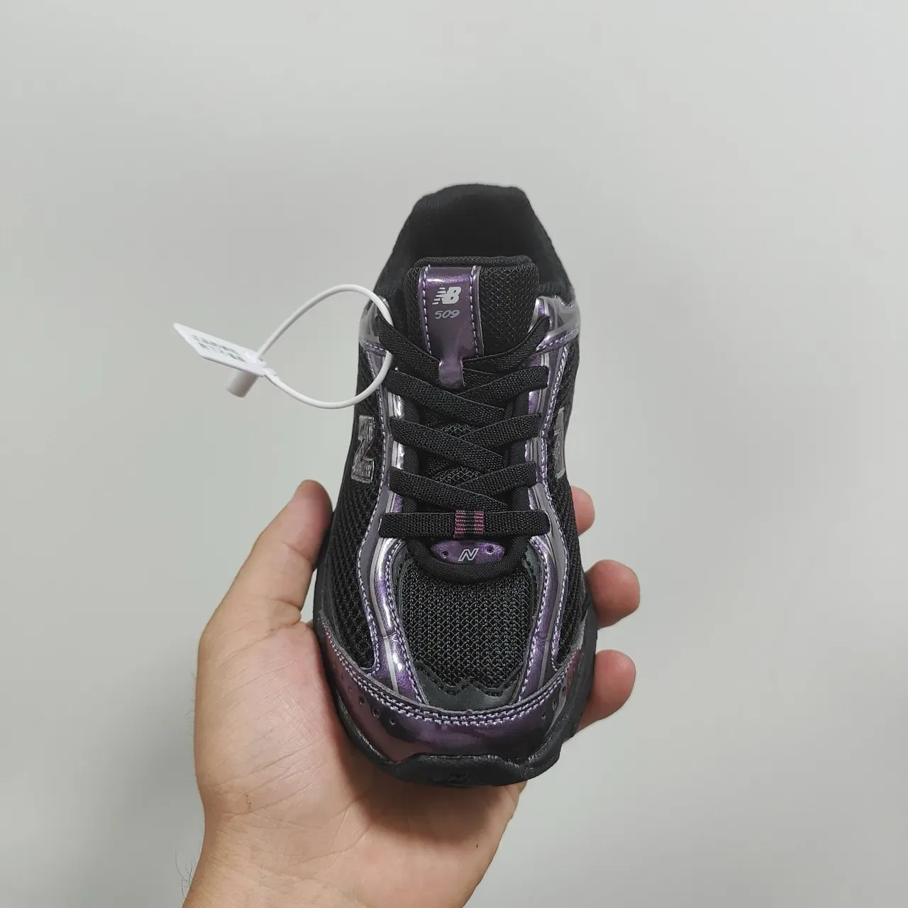 New Balance 509 Black and Iridescent Purple Lifestyle Sneakers 11