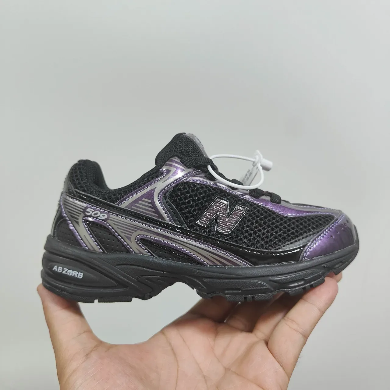 New Balance 509 Black and Iridescent Purple Lifestyle Sneakers 12