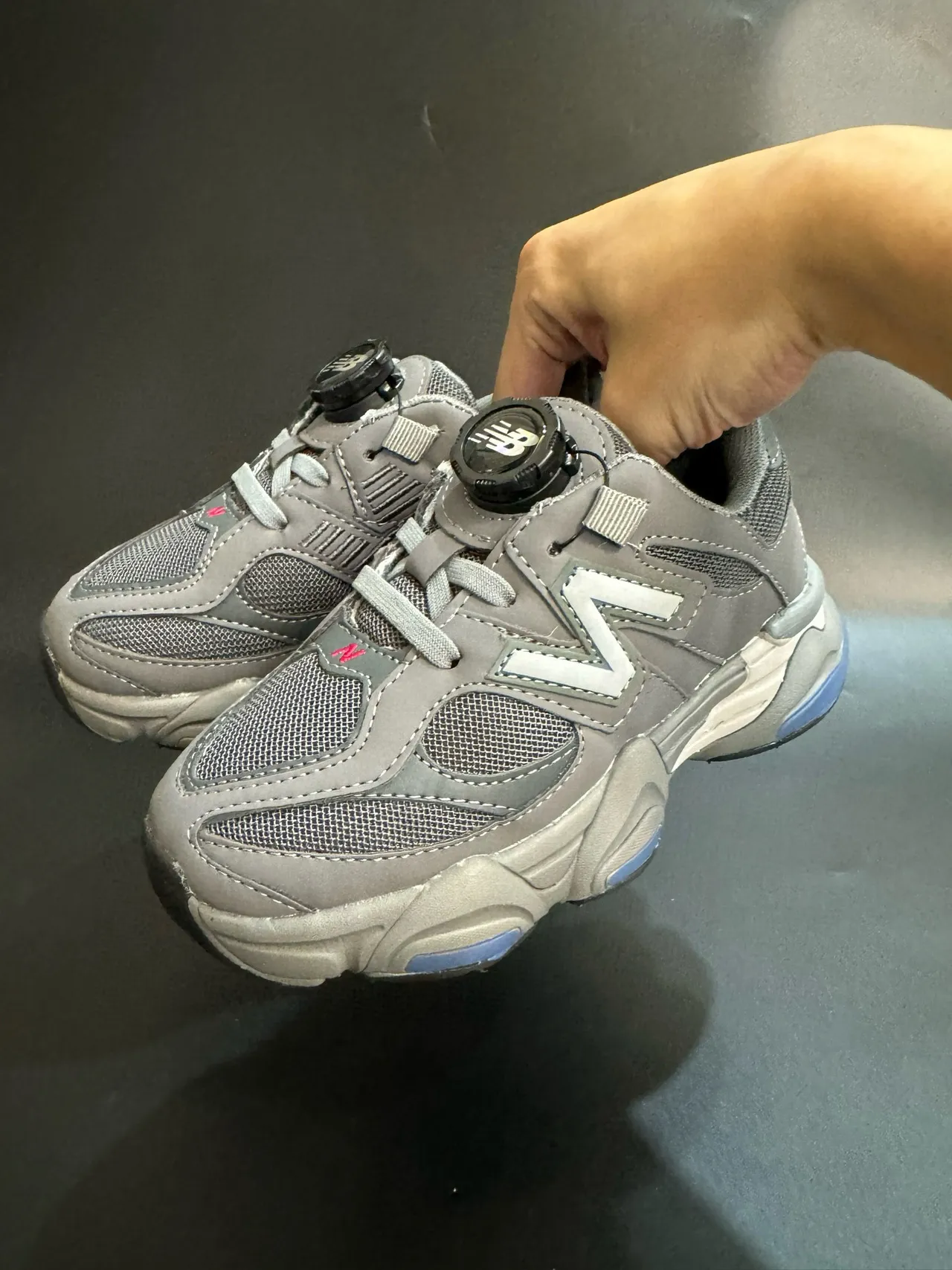 New Balance 9060 Gray Beige Sole Dial Closure Chunky Sneakers 4