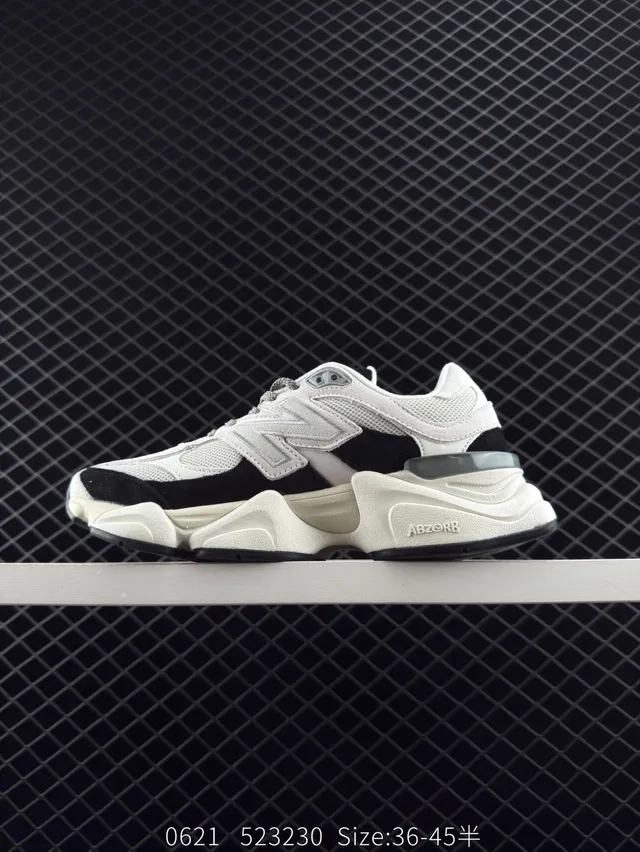 New Balance 9060 White Black Chunky Sneakers 7