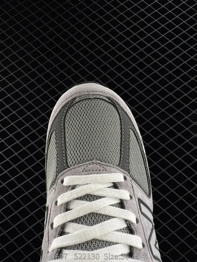 New Balance 990 Cinza Verde Solado Chunky Camurça e Rede Superior Tênis Lifestyle 5