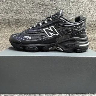 New Balance Negro Blanco Escultido Planta Media Capa Sintético Jaula Zapatillas Chunky