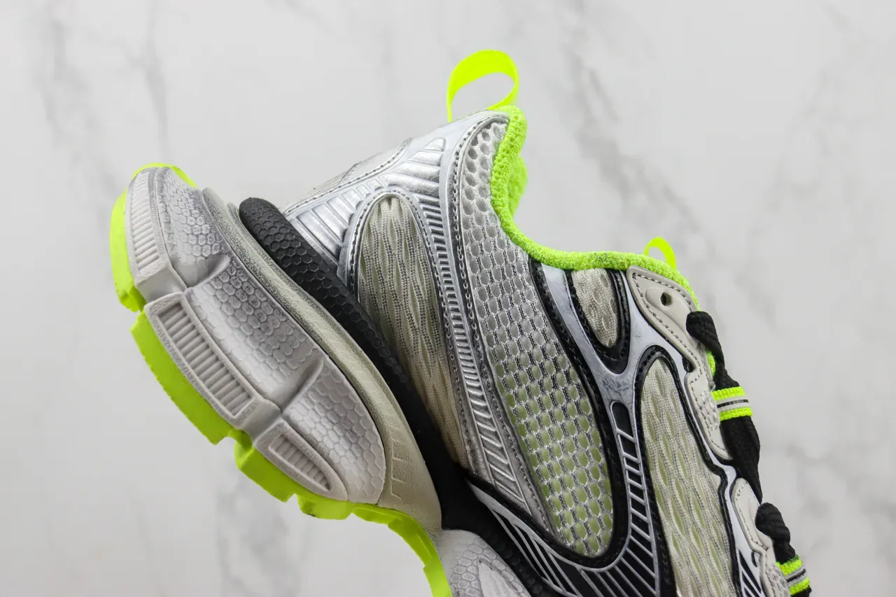 New Balance Gray Green Sculpted Midsole Mesh And Synthetic Overlay Construction Chunky Sneakers 5