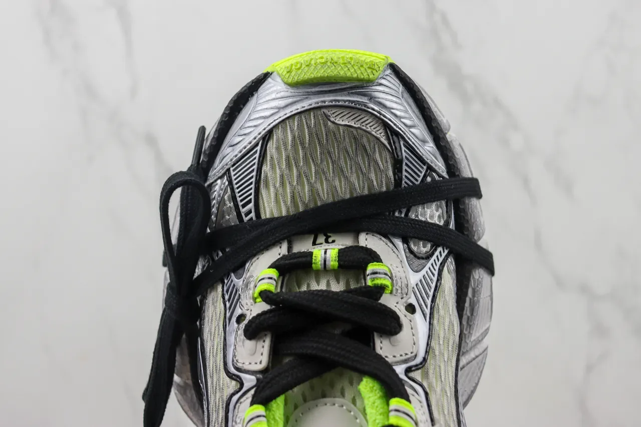 New Balance Gray Green Sculpted Midsole Mesh And Synthetic Overlay Construction Chunky Sneakers 6