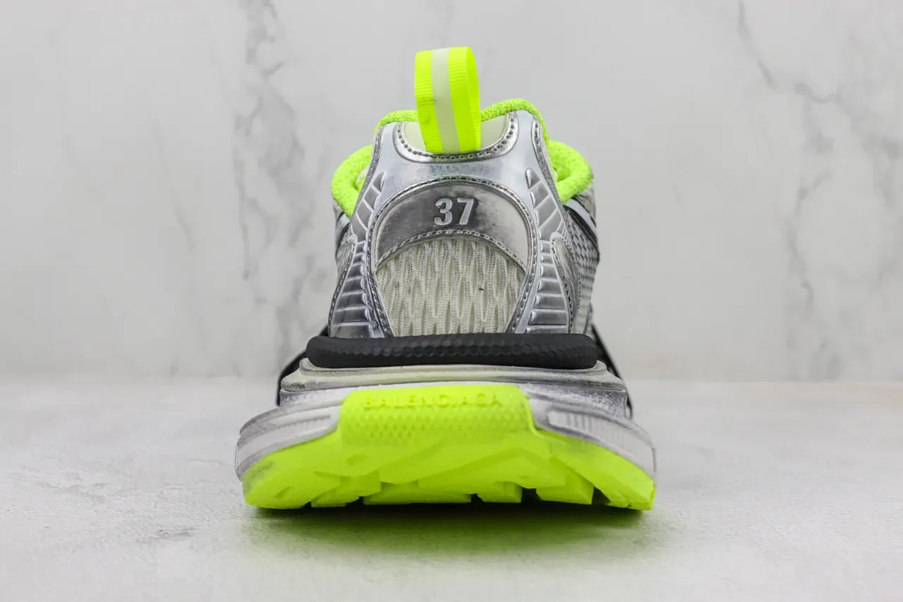 New Balance Gray Green Sculpted Midsole Mesh And Synthetic Overlay Construction Chunky Sneakers 9