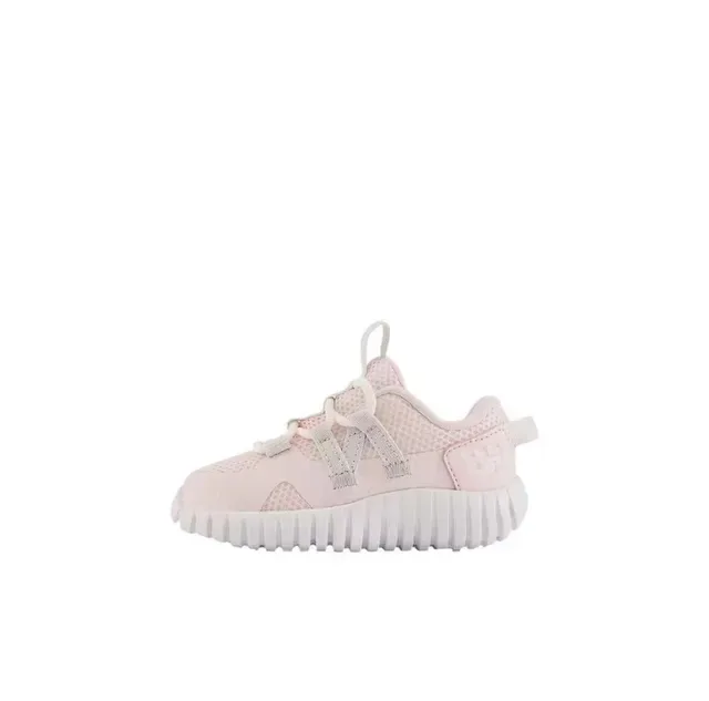 New Balance Gray Pink Laceless Elastic Strap Ribbed White Midsole Lifestyle Sneakers 16