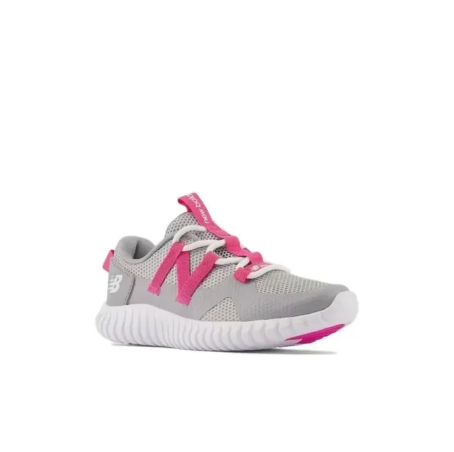 New Balance Gray Pink Laceless Elastic Strap Ribbed White Midsole Lifestyle Sneakers 24