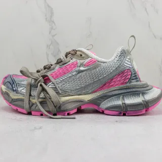 New Balance Gris Rose Upper Synthétique-Mesh Stratifié Textura Nid d'abeille Semelle Intermédiaire Chaussures Chunky