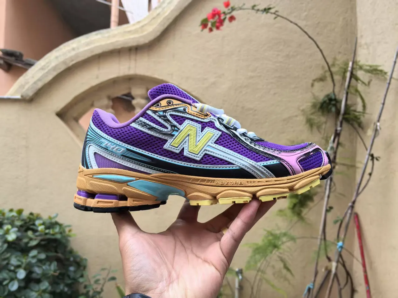 New Balance Cinza Rosa Malha Superior Franja de Acento Tênis de Corrida 7