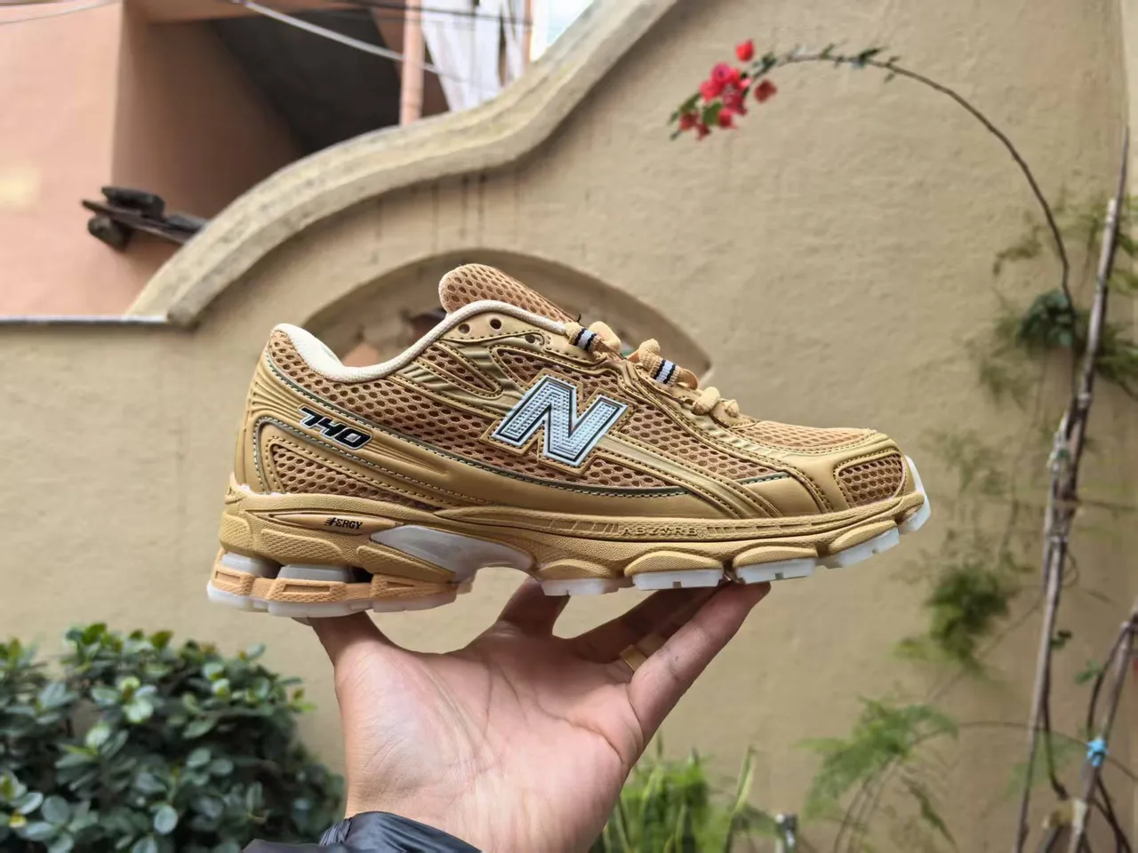New Balance Cinza Rosa Malha Superior Franja de Acento Tênis de Corrida 14