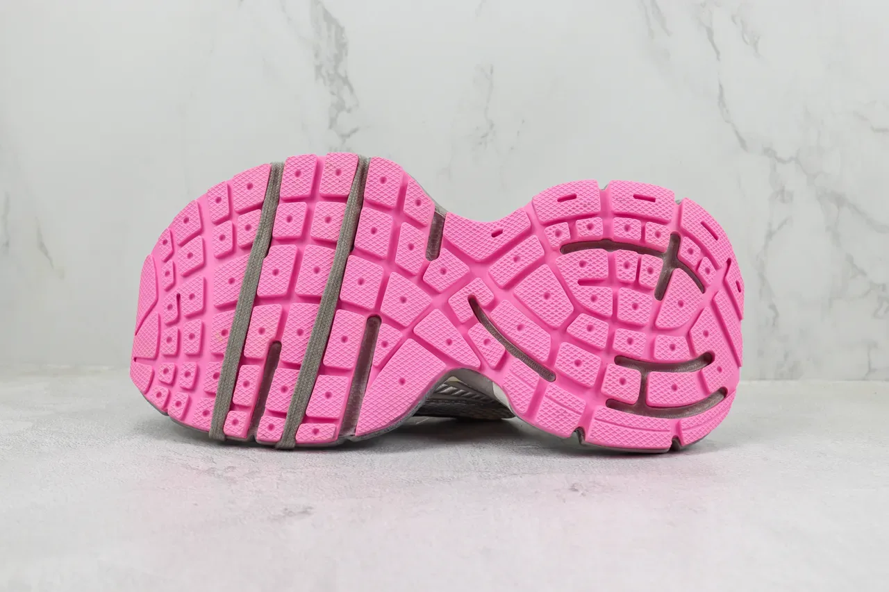 New Balance Silver Pink Chunky Layered Sole Metallic Mesh And Synthetic Upper Sneakers 8