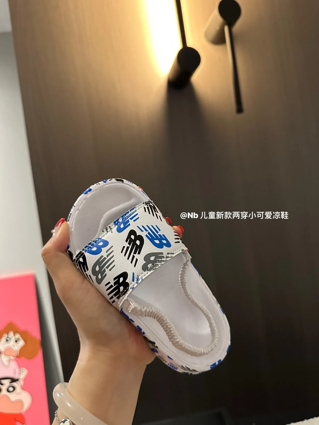 New Balance Slide Sandales Blanches Bleues Deux Bretelles Boucle Cheville Élastique Sandales Casual 13