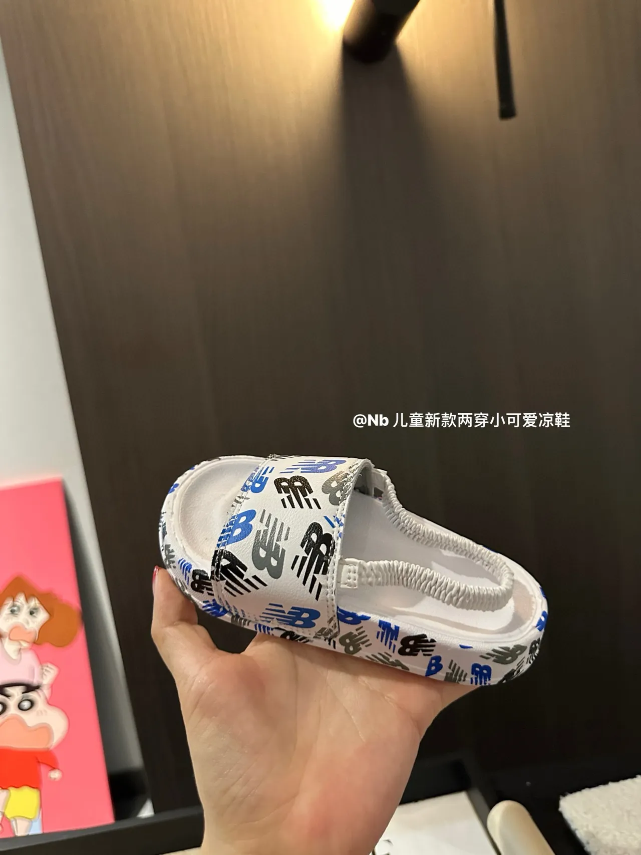 New Balance Slide Sandales Blanches Bleues Deux Bretelles Boucle Cheville Élastique Sandales Casual 14