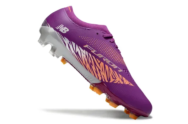 New Balance Speed Ctrl Stud Violet Orange Argent Chaussures de Football pour Terrain Ferme 2