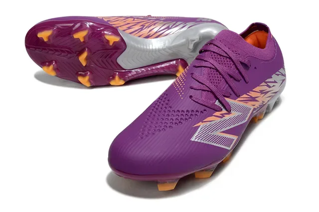 New Balance Speed Ctrl Stud Violet Orange Argent Chaussures de Football pour Terrain Ferme 4