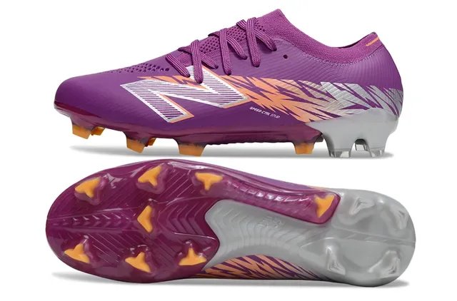 New Balance Speed Ctrl Stud Violet Orange Argent Chaussures de Football pour Terrain Ferme 6