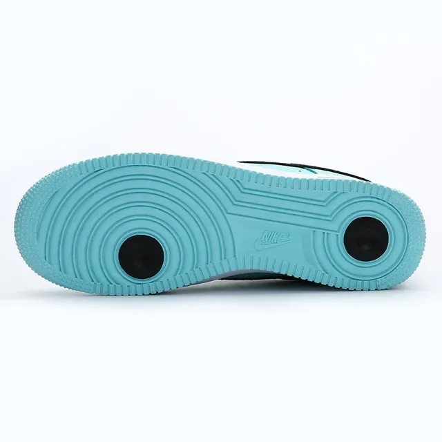 Nike Air Force 1 Aqua and Black Lifestyle Sneakers 6