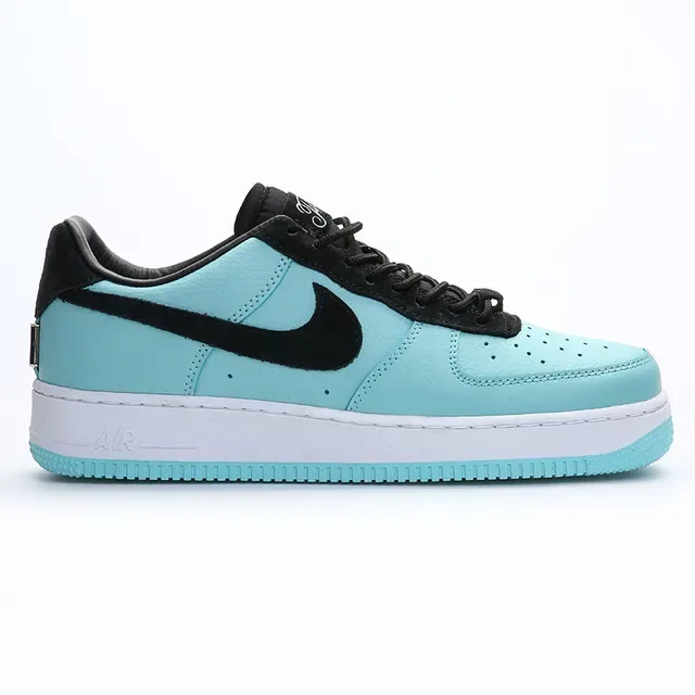 Nike Air Force 1 Aqua and Black Lifestyle Sneakers 8