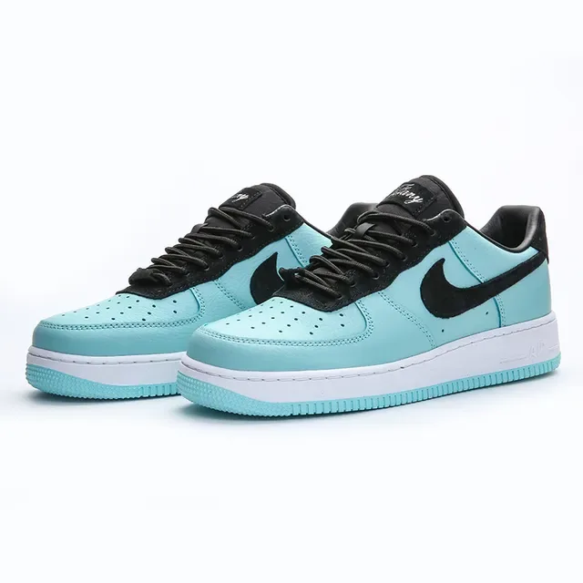 Nike Air Force 1 Aqua and Black Lifestyle Sneakers 9