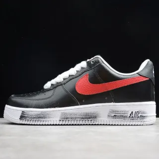 Nike Air Force 1 Black Red White Brushstroke حذاء سنيكرز أسلوب حياة