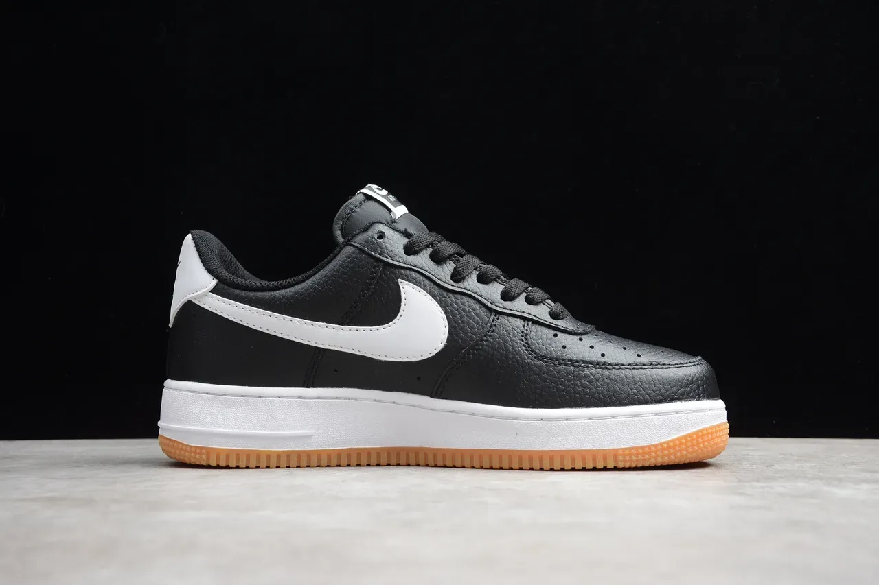 Nike Air Force 1 Black White Gum Lifestyle Sneakers 5