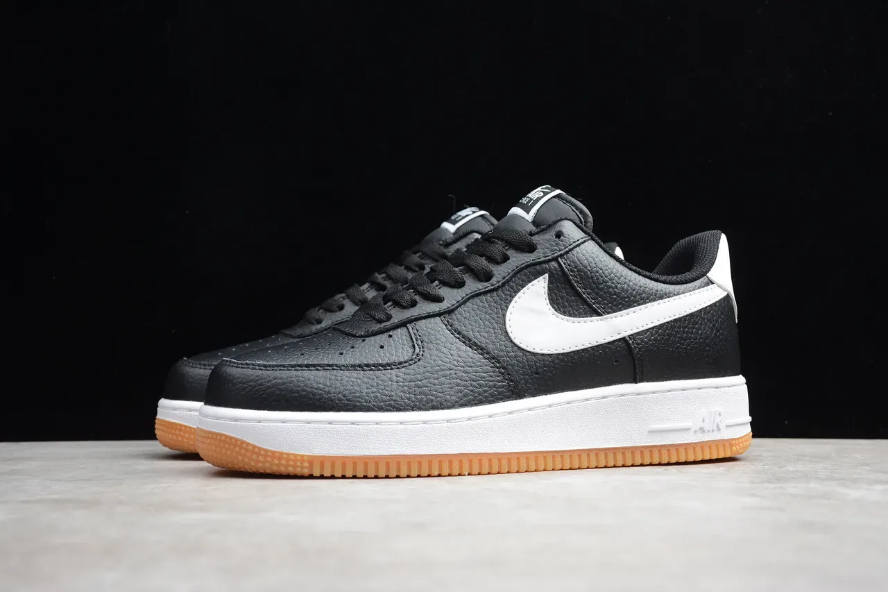 Nike Air Force 1 Black White Gum Lifestyle Sneakers 6