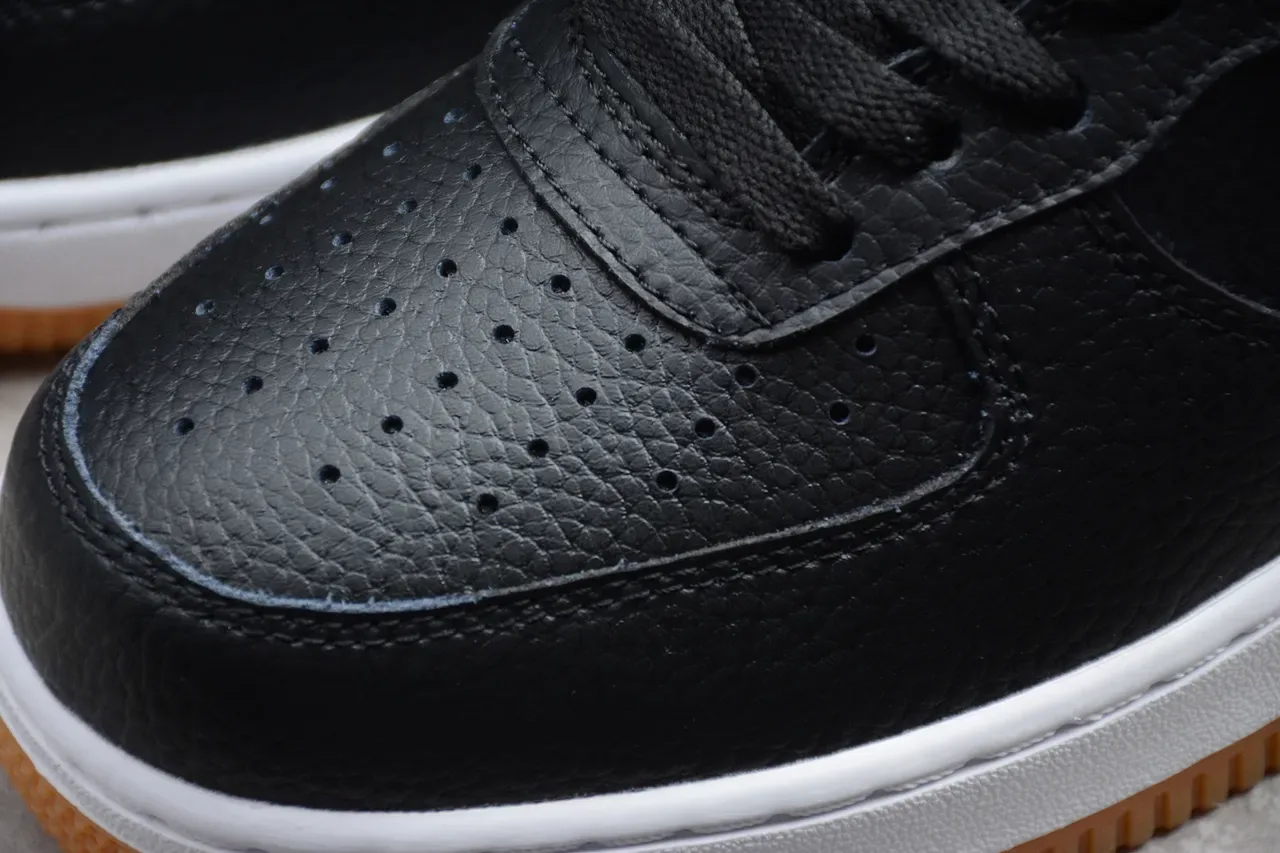 Nike Air Force 1 Black White Gum Lifestyle Sneakers 15