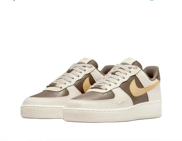 Nike Air Force 1 Low Bege Marrom Dourado Tênis Lifestyle 5