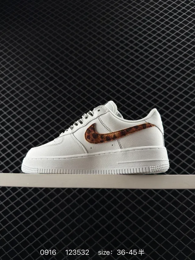 Nike Air Force 1 Low White Leopard-Print Lifestyle Sneakers 5